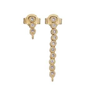 Cubic Zirconia Vermeil Stud Drop Earring