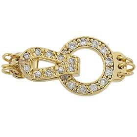 vermeil 17x11mm cubic zirconia circle fold over clasp