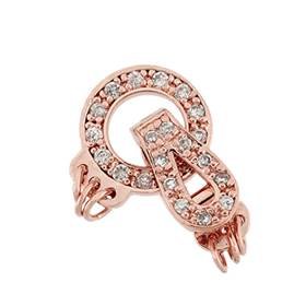 rose gold vermeil 17x11mm cubic zirconia circle fold over clasp