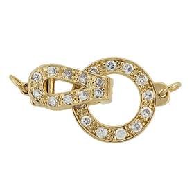 vermeil 17x11mm cubic zirconia circle fold over clasp