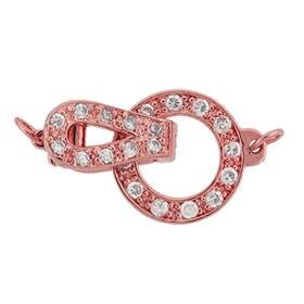 17x11mm cubic zirconia circle fold over clasp