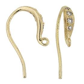 vermeil 4 cubic zirconia earwire earring