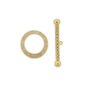 15mm cubic zirconia fancy toggle clasp
