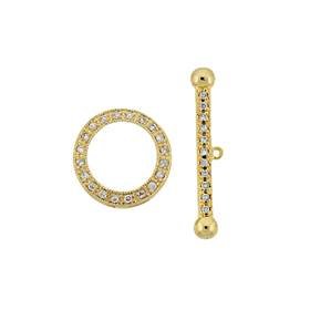 vermeil 15mm cubic zirconia fancy toggle clasp