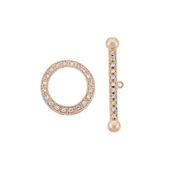 15mm cubic zirconia fancy toggle clasp