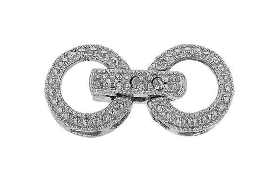 12x7mm rhodium plated circle fold over clasp