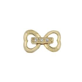 12x7mm cubic zirconia heart fold over clasp