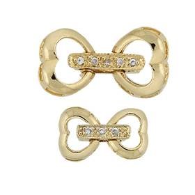 Gold Vermeil Cubic Zirconia Fold-Over Heart Clasp