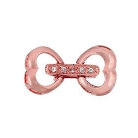 rose gold vermeil 16x9mm cubic zirconia heart fold over clasp
