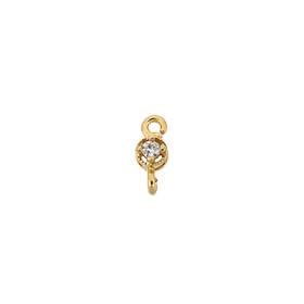 vermeil 7.35x2.75mm 1 cubic zirconia round connector