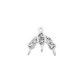 rhodium sterling silver 9mm rhodium plated cubic zirconia chandelier connector