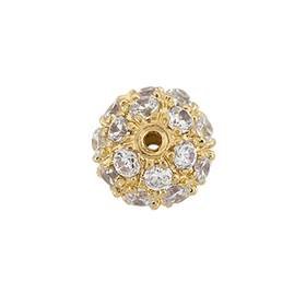 vermeil 7mm cubic zirconia round bead