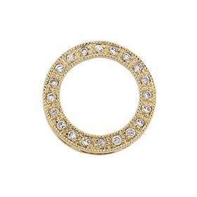 vermeil 15mm cubic zirconia circle connector