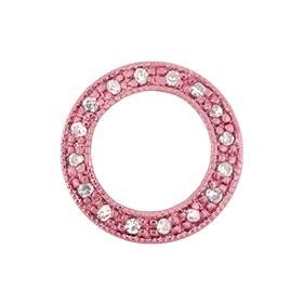 rose gold vermeil 15mm cubic zirconia circle connector