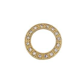 vermeil 11mm cubic zirconia circle connector