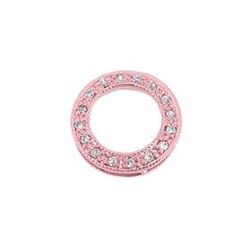 rose gold vermeil 11mm cubic zirconia circle connector