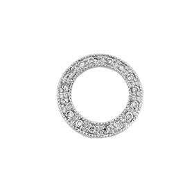 rhodium sterling silver 11mm cubic zirconia circle connector