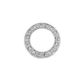 rhodium sterling silver 11mm rhodium plated cubic zirconia circle connector