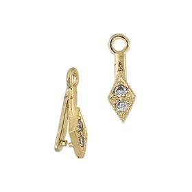 vermeil 8x3mm 2 cubic zirconia marquise pinch bail