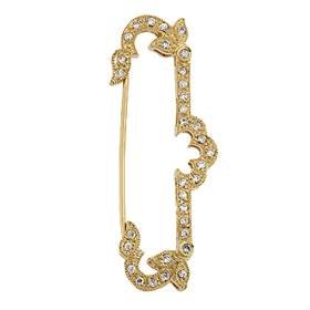 vermeil 42mm cubic zirconia fancy brooch