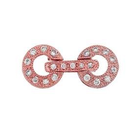 17x8mm cubic zirconia circle fold over clasp