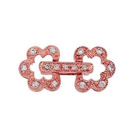 rose gold vermeil 18x8mm cubic zirconia daisy fold over clasp