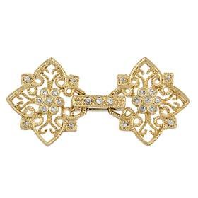 35x17mm cubic zirconia filigree fold over clasp