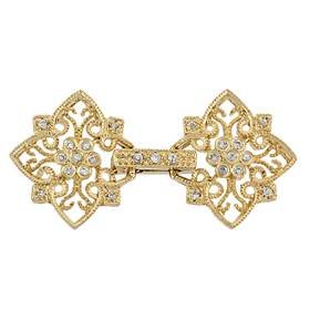 vermeil 35x17mm cubic zirconia filigree fold over clasp