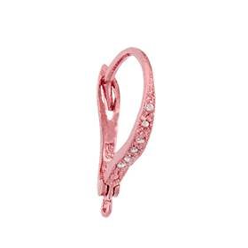14x12mm with ring cubic ziirconia fancy leverback earring with ring