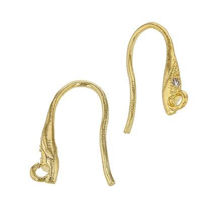 vermeil cubic zirconia earwire earring with ring