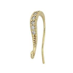 cubic zirconia pave earwire earring with ring