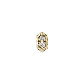 vermeil 5x3mm cubic zirconia connector