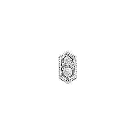 rhodium sterling silver 5x3mm cubic zirconia connector