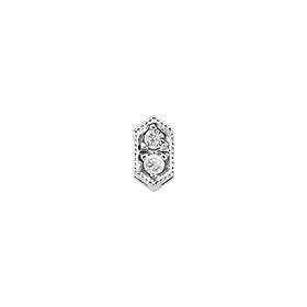 rhodium sterling silver 5x3mm rhodium plated cubic zirconia connector