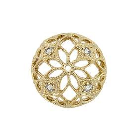 12mm cubic zirconia filigree bead cap