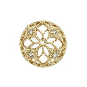 vermeil 12mm cubic zirconia filigree bead cap