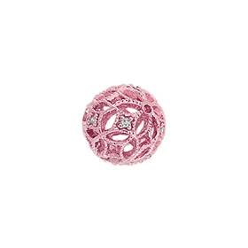 6mm cubic zirconia filigree round bead