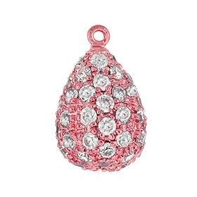 14x9mm cubic zirconia pave pear pendant