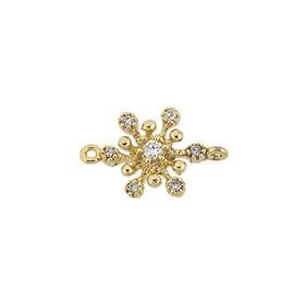 vermeil 8mm cubic zirconia snowflake connector