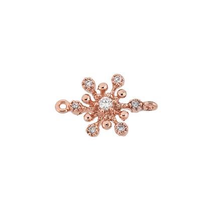 rose gold vermeil 8mm cubic zirconia snowflake connector