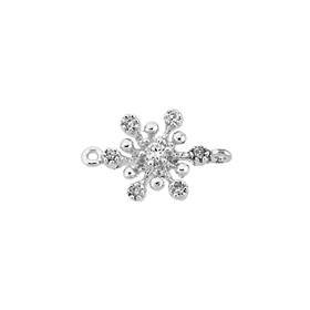 rhodium sterling silver 8mm rhodium plated cubic zirconia snowflake connector