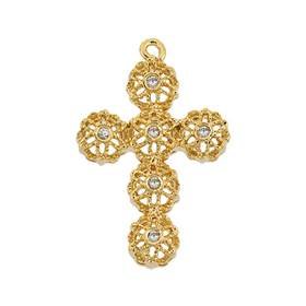 13x9mm cubic zirconia filigree cross charm