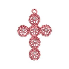 13x9mm cubic zirconia filigree cross charm