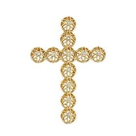 37x26mm cubic zirconia filigree cross charm