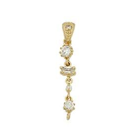 vermeil 20x4mm cubic zirconia drop bail