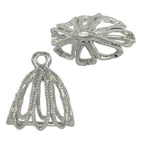 9mm rhodium plated cubic zirconia filigree pearl pendant