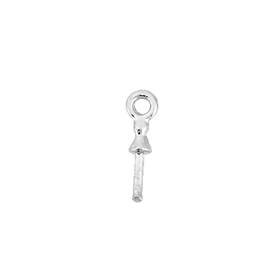 rhodium sterling silver 2mm rhodium plated screw eye