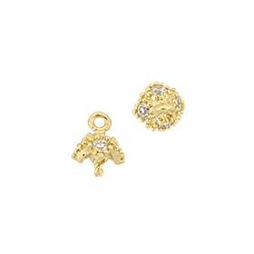 vermeil 4.5mm cubic zirconia filigree pearl drop