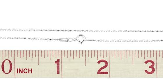 Sterling Silver Ball 1.0mm Chain Necklace