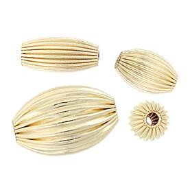 Gold Filled Oval Corrugated Beads